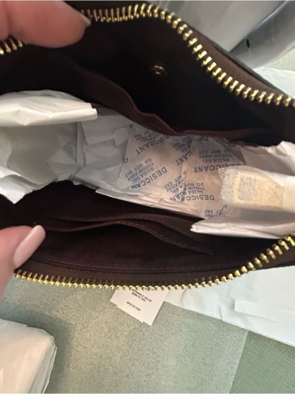 COACH Brown Signature Canvas Small Zip Crossbody with Gold Hardware - Picture 4 of 10